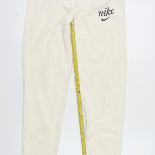Nike Women's Ivory Jogger Trousers XS Cotton Fleece Activewear