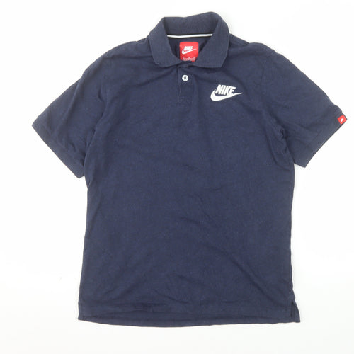 Nike Boys Blue XL Polo Shirt Short Sleeve Cotton Logo Sports Top