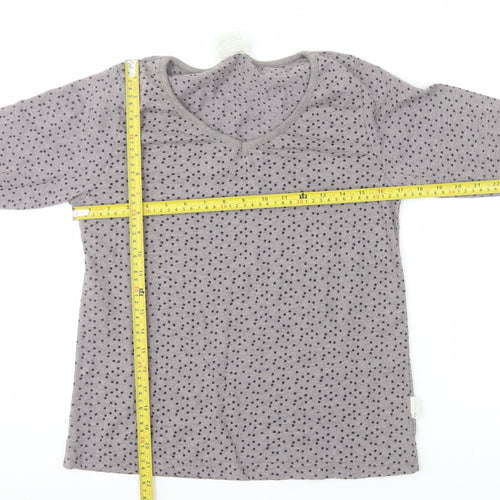 Trespass Women Grey Polka Dot V-Neck 3/4 Sleeve Cotton Blend T-Shirt M
