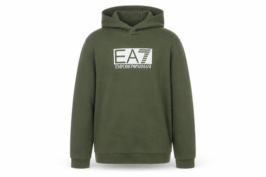 Emporio Armani EA7 Boys Green Pullover Hoodie 14 Years Cotton Logo Style
