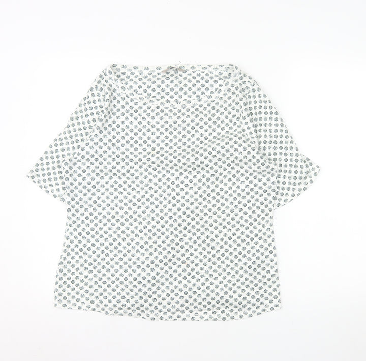 Marks and Spencer Women's White Floral Cotton T-Shirt Size 20