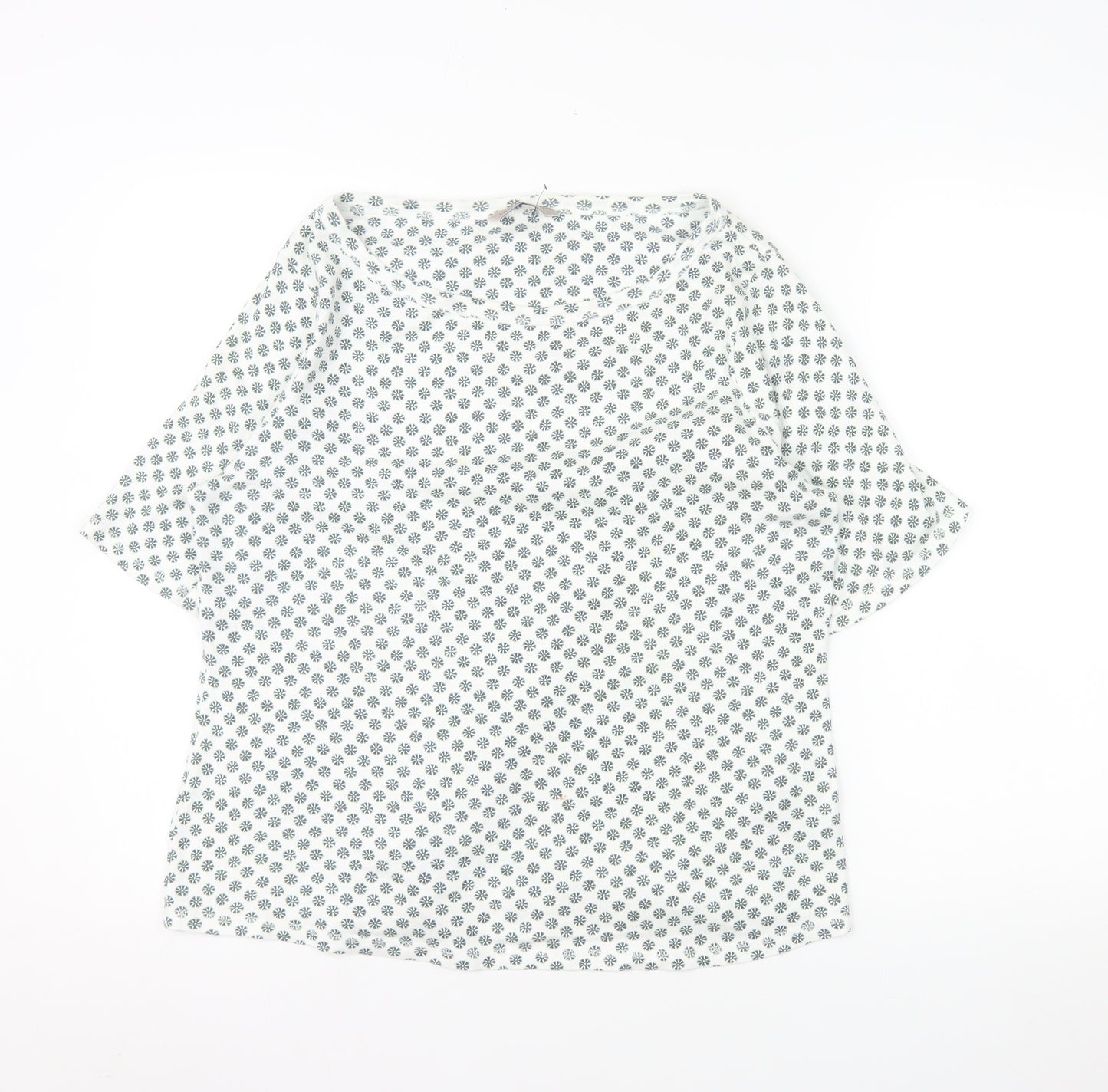 Marks and Spencer Women's White Floral Cotton T-Shirt Size 20