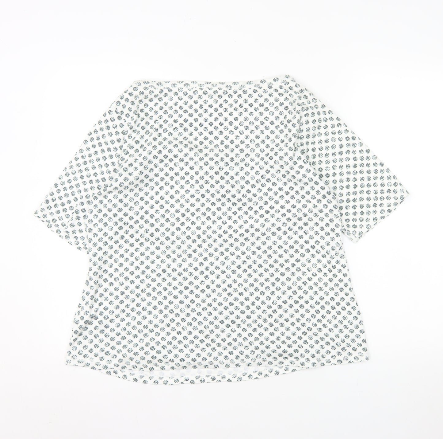 Marks and Spencer Women's White Floral Cotton T-Shirt Size 20