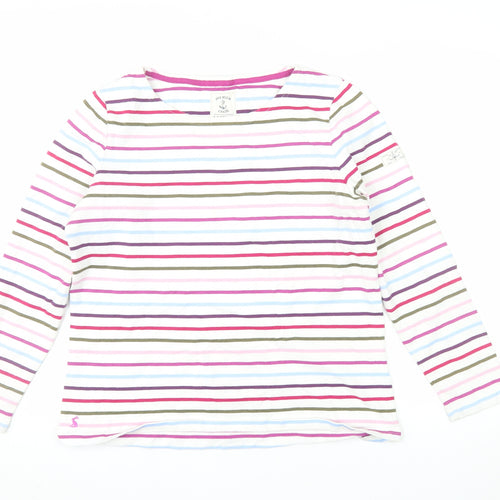 Joules Women’s Multicoloured Striped Long Sleeve Cotton T-Shirt Size 16