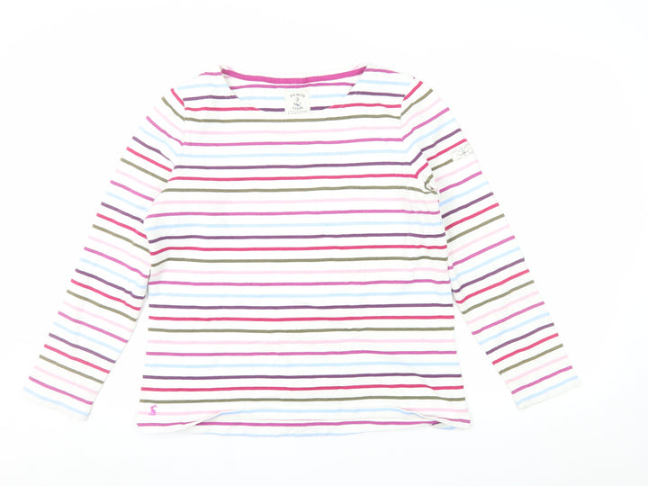 Joules Women’s Multicoloured Striped Long Sleeve Cotton T-Shirt Size 16