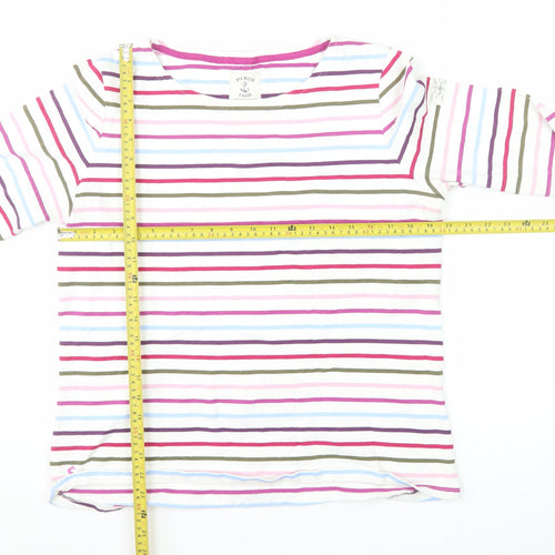 Joules Women’s Multicoloured Striped Long Sleeve Cotton T-Shirt Size 16