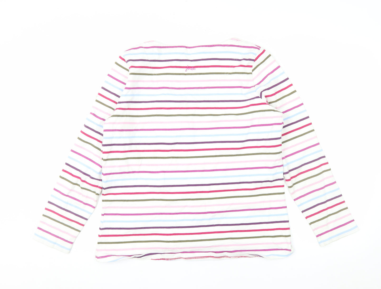 Joules Women’s Multicoloured Striped Long Sleeve Cotton T-Shirt Size 16