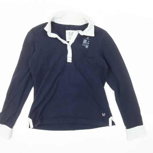 Crew Clothing Co. Women's Blue Long Sleeve Polo Shirt Size 12