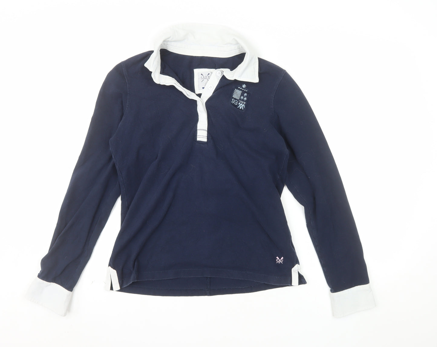 Crew Clothing Co. Women's Blue Long Sleeve Polo Shirt Size 12