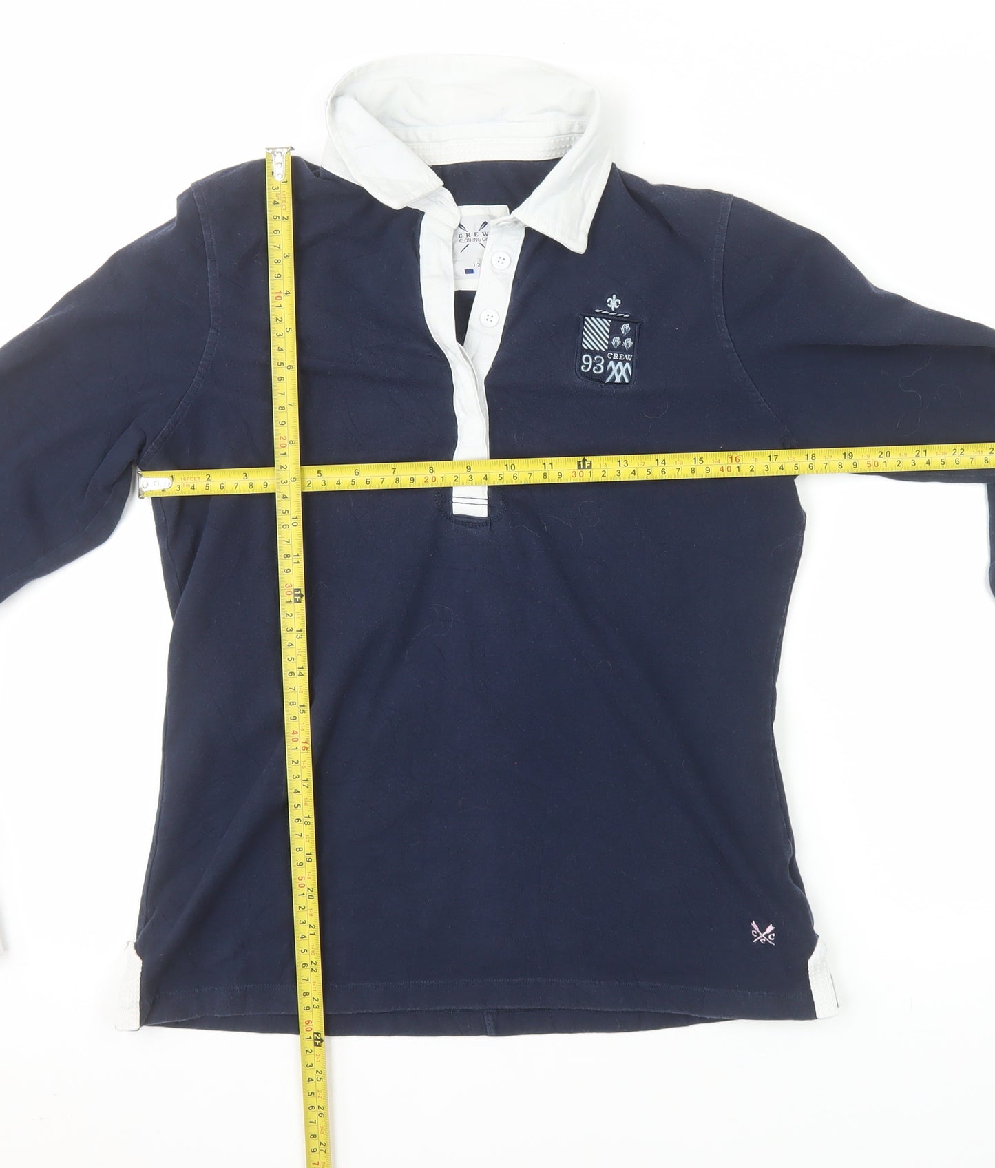 Crew Clothing Co. Women's Blue Long Sleeve Polo Shirt Size 12