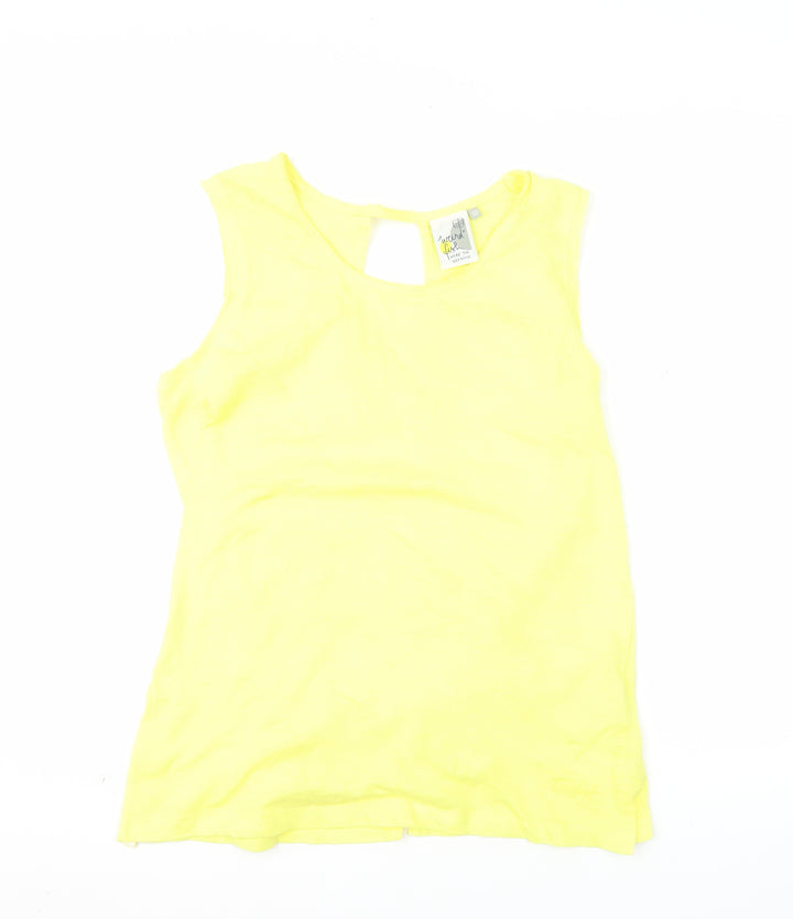 Weird Fish Women's Yellow Cotton Sleeveless Tank Top Size 12