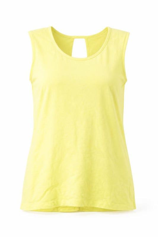 Front view of Weird Fish Women's Yellow Cotton Sleeveless Tank Top, size 12