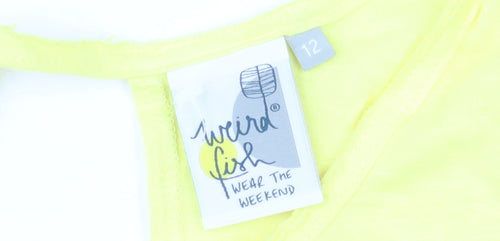 Weird Fish Women's Yellow Cotton Sleeveless Tank Top Size 12