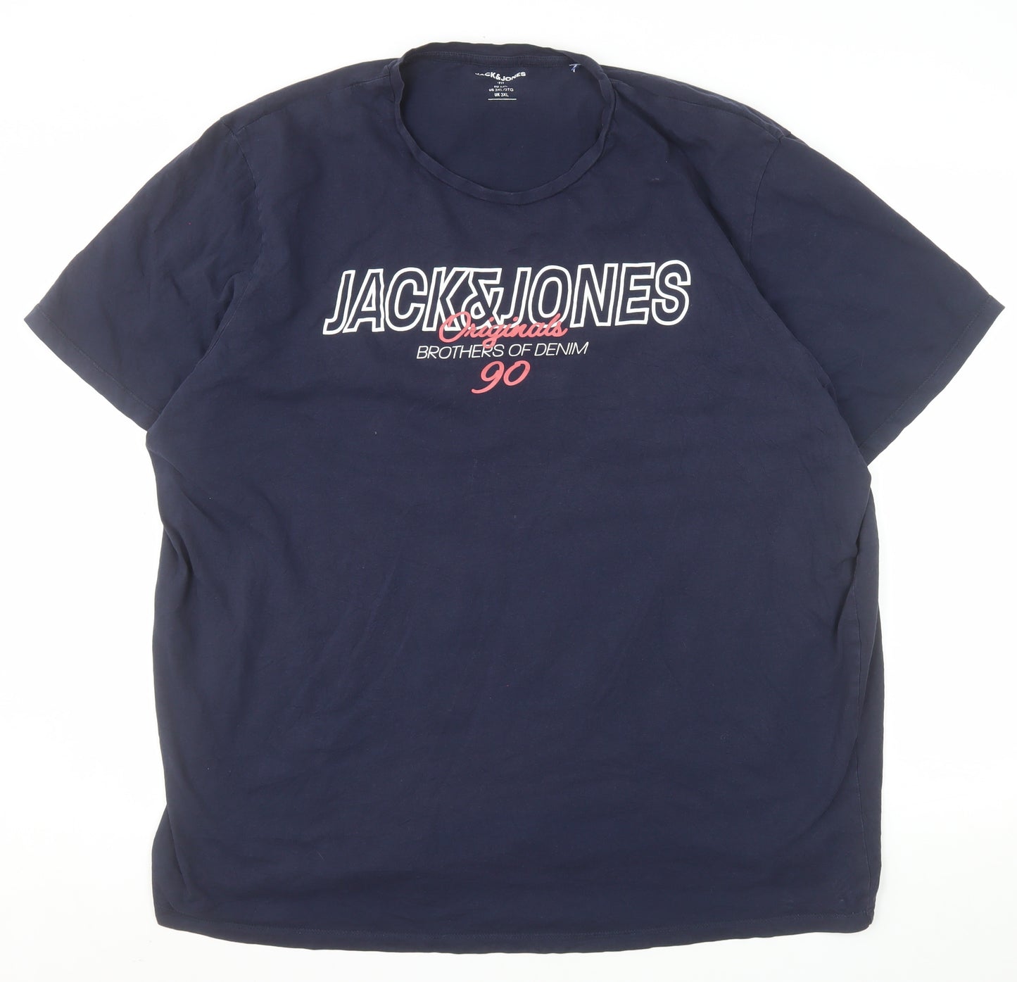 Jack & Jones Men's Blue 3XL Graphic Print Cotton T-Shirt
