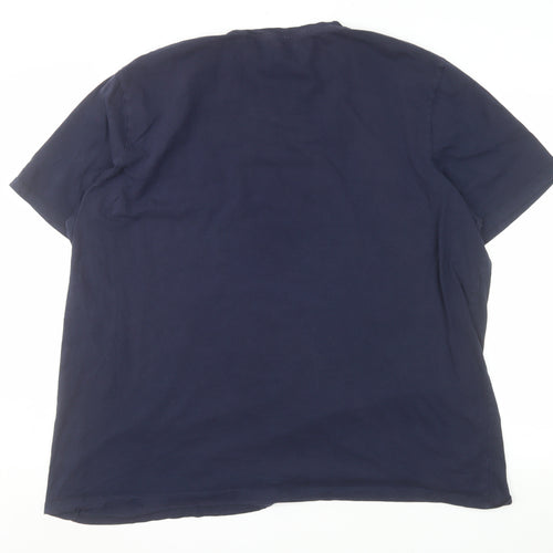 Jack & Jones Men's Blue 3XL Graphic Print Cotton T-Shirt