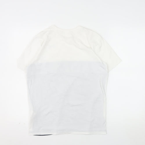 Under Armour Mens White Blue Loose Fit Crew Neck T-Shirt YXL