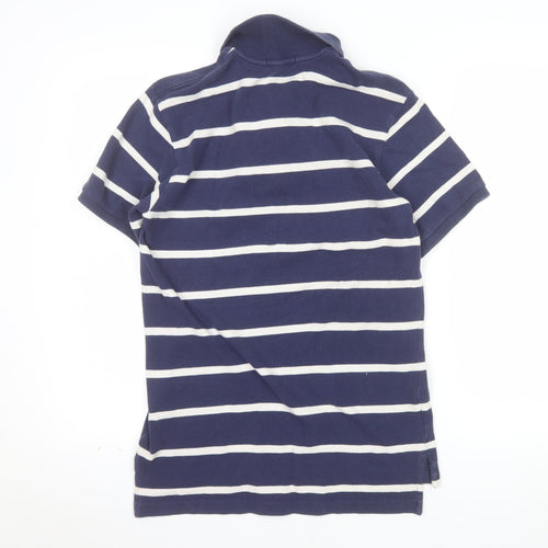 Ralph Lauren Teens Blue Striped Cotton Polo Shirt Size L