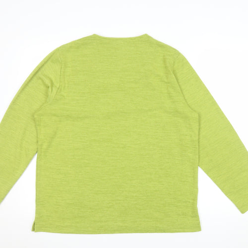 Tigi Women’s Green Long Sleeve Square Neck Pullover Jumper Size 18