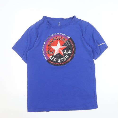 Converse Blue XL Teen Crew Neck Graphic Cotton T-Shirt