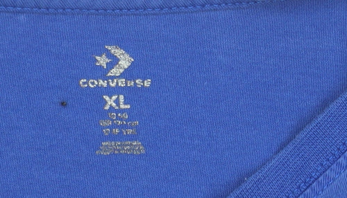 Converse Blue XL Teen Crew Neck Graphic Cotton T-Shirt
