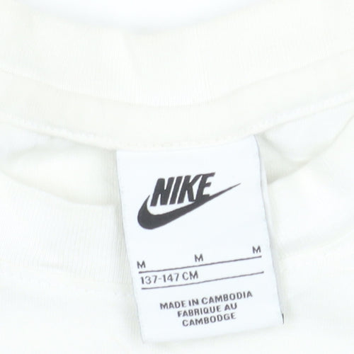 Nike Boys White Blue Colourblock Logo T-Shirt Size 11-12 Years