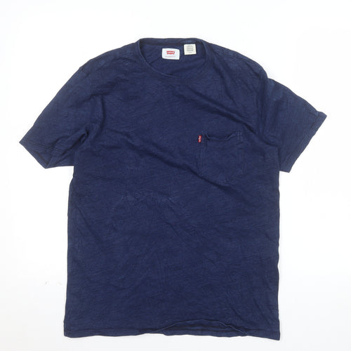 Levi's Men's Blue Cotton Crew Neck Short Sleeve T-Shirt Size S