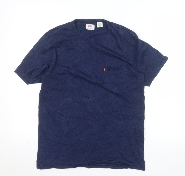 Levi's Men's Blue Cotton Crew Neck Short Sleeve T-Shirt Size S