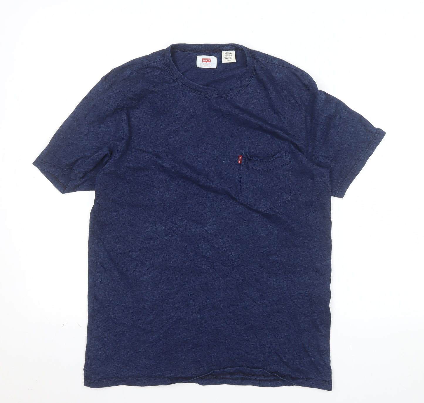 Levi's Men's Blue Cotton Crew Neck Short Sleeve T-Shirt Size S