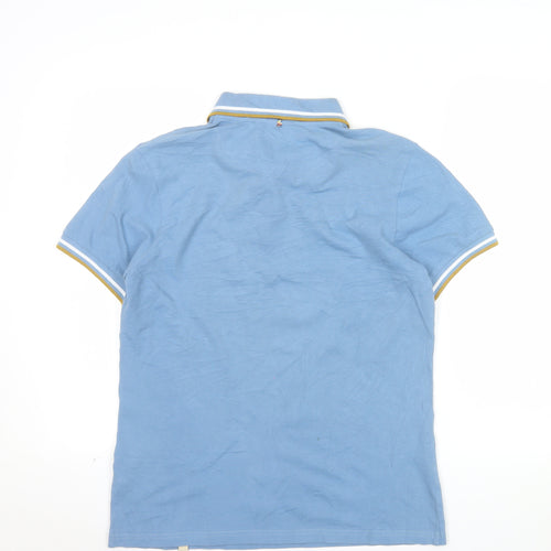Pretty Green Men's Blue Cotton Polo Shirt M Short Sleeve Casual