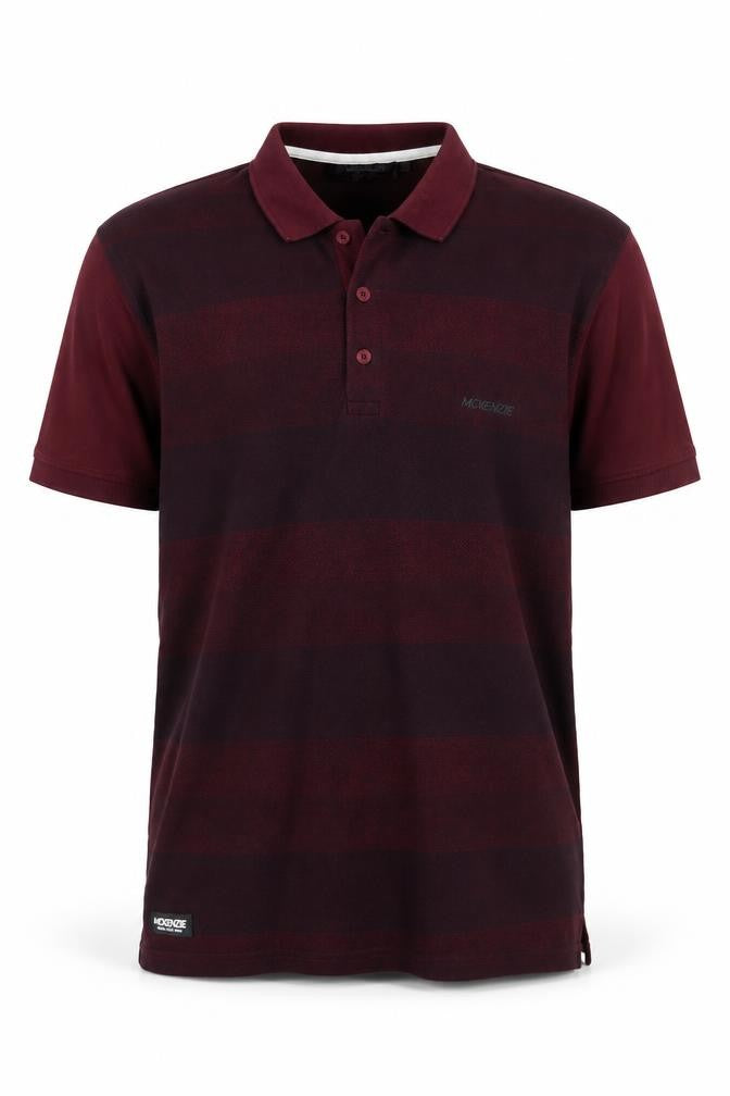 McKenzie Men's Red Striped Cotton Polo Shirt Size M
