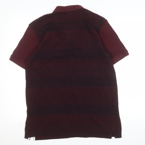 McKenzie Men's Red Striped Cotton Polo Shirt Size M