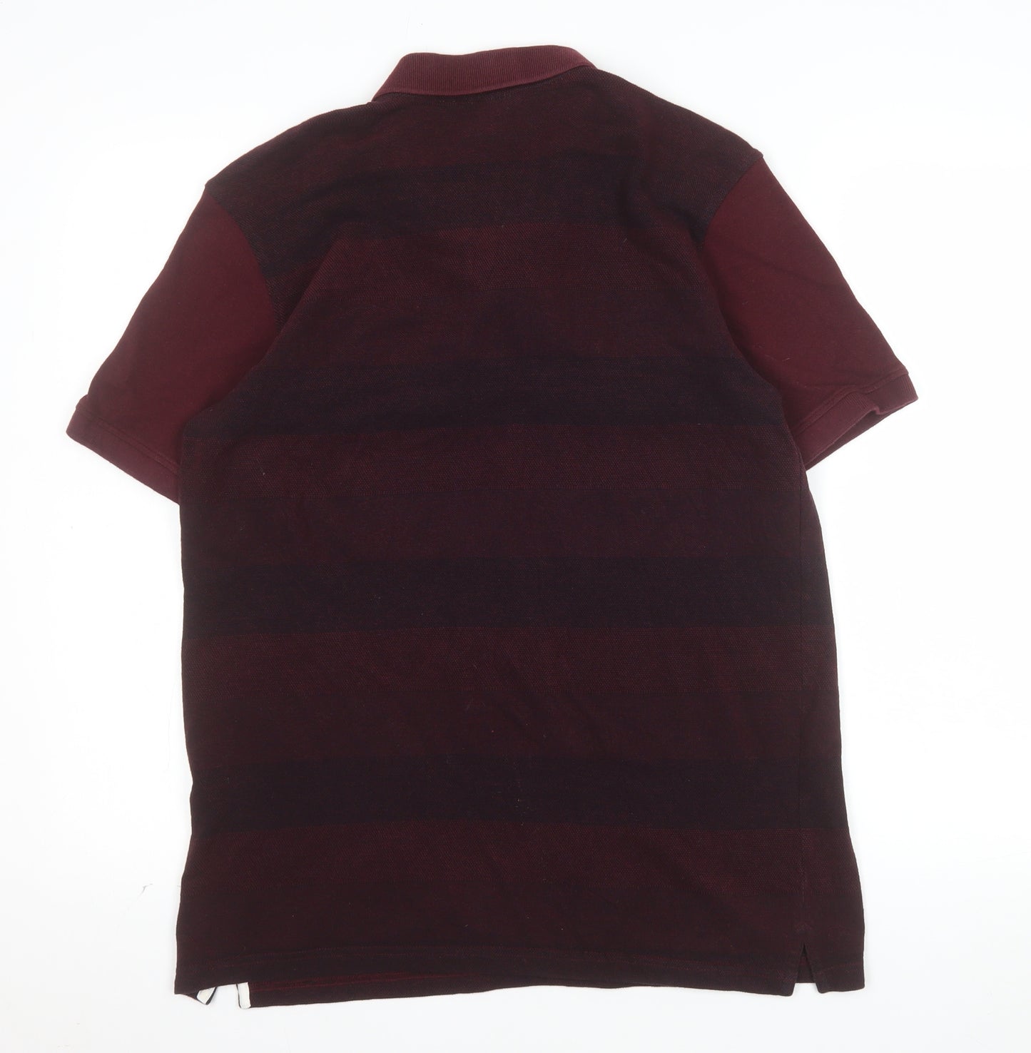 McKenzie Men's Red Striped Cotton Polo Shirt Size M