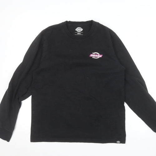 Dickies Womens Black Small Pullover Sweatshirt 100% Cotton Crew Neck