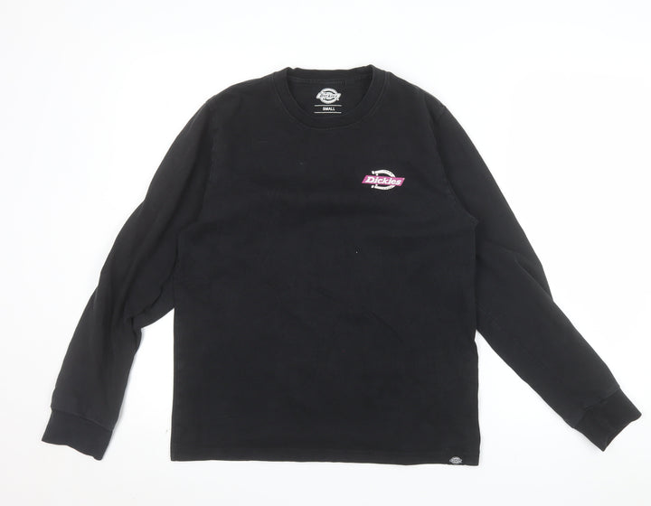 Dickies Womens Black Small Pullover Sweatshirt 100% Cotton Crew Neck