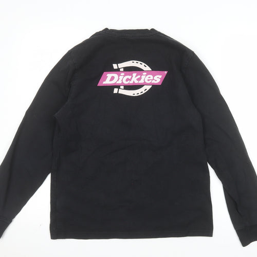 Dickies Womens Black Small Pullover Sweatshirt 100% Cotton Crew Neck