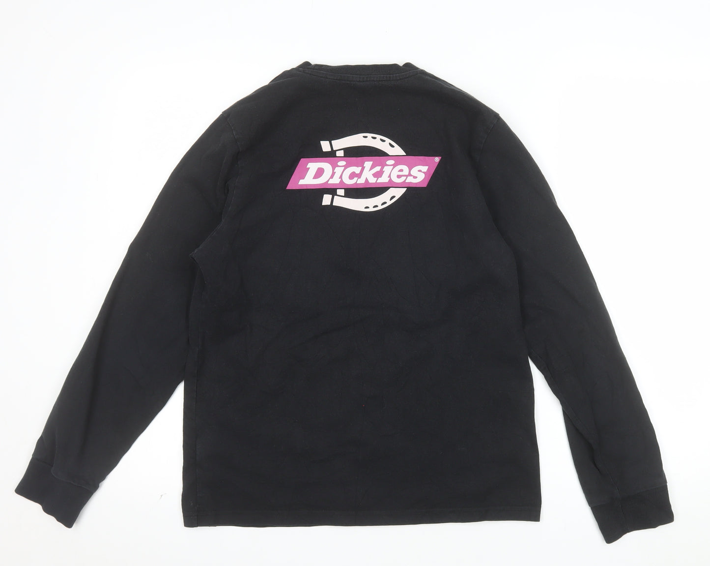 Dickies Womens Black Small Pullover Sweatshirt 100% Cotton Crew Neck