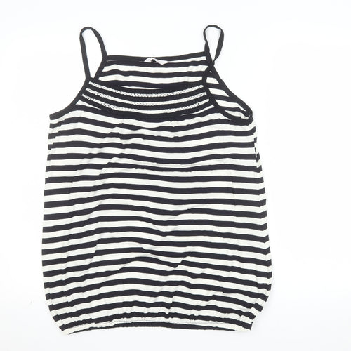 Julipa Womens Black White Striped Camisole Tank Top Size 16