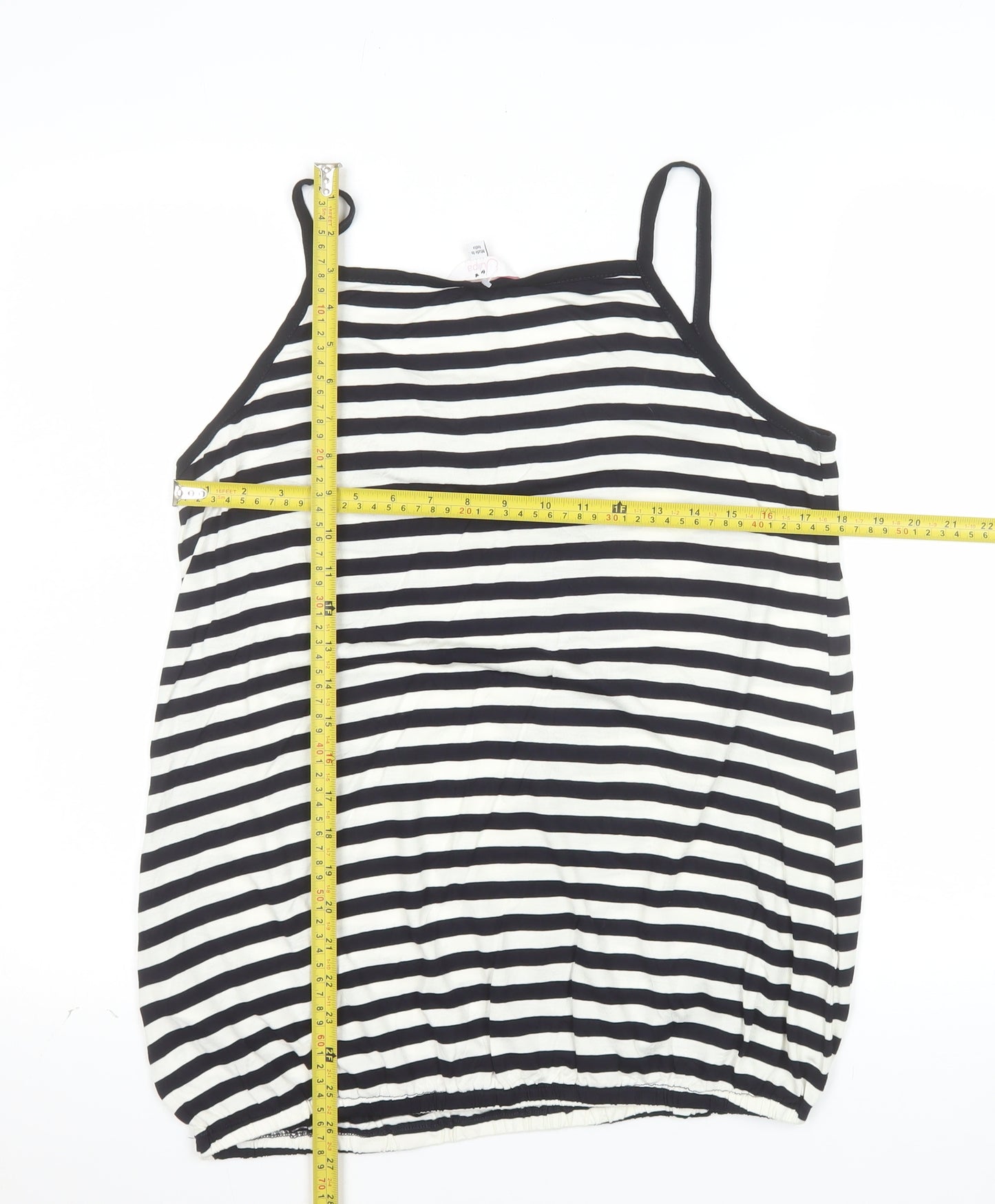 Julipa Womens Black White Striped Camisole Tank Top Size 16