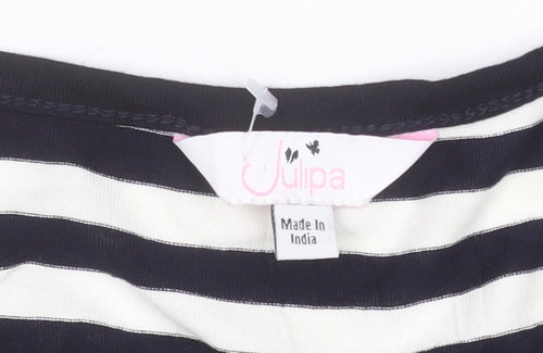 Julipa Womens Black White Striped Camisole Tank Top Size 16