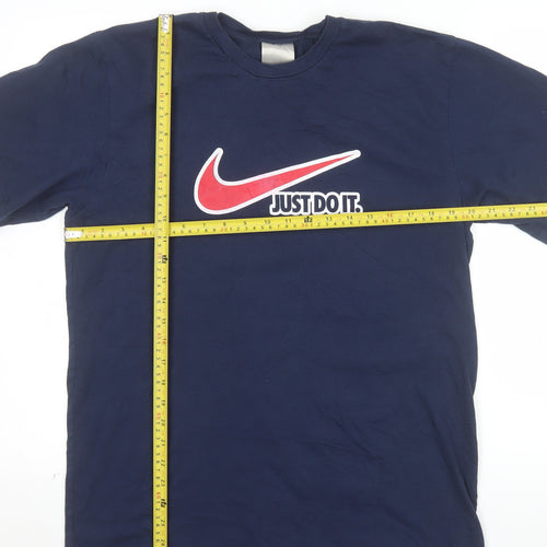 Nike Men's Navy Blue Just Do It Logo T-Shirt Size L