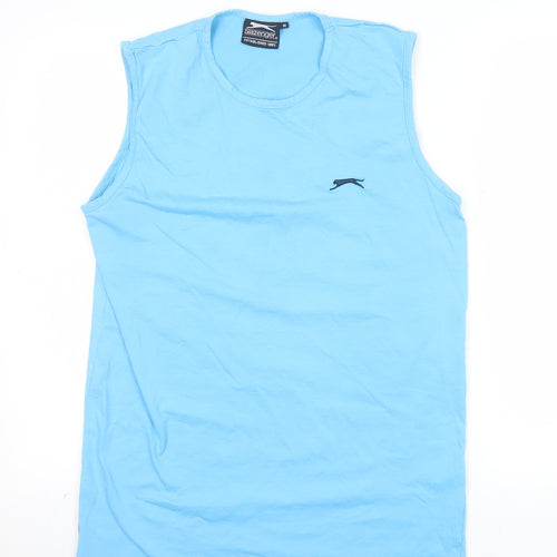 Slazenger Men's Blue Sleeveless Crew Neck Cotton T-Shirt Size M