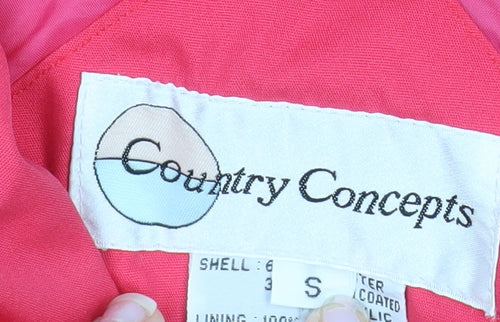 Country Concepts Men's Red Bomber Jacket Size S Full Zip Lined