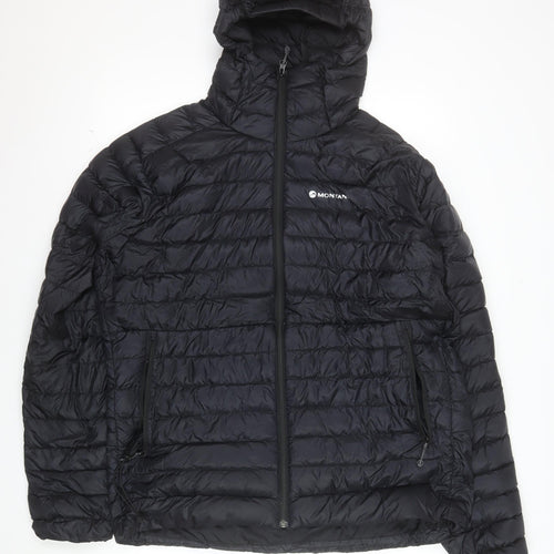 Montane Men’s Black 2XL Puffer Down Jacket Hooded Lightweight Outdoor
