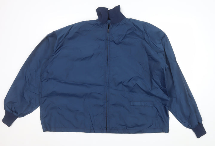Duckster Sportswear Men's Blue XL Bomber Jacket Nylon Zip Vintage