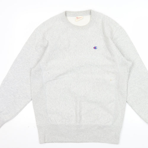 Champion Men's Grey Reverse Weave Crew Neck Sweatshirt Medium