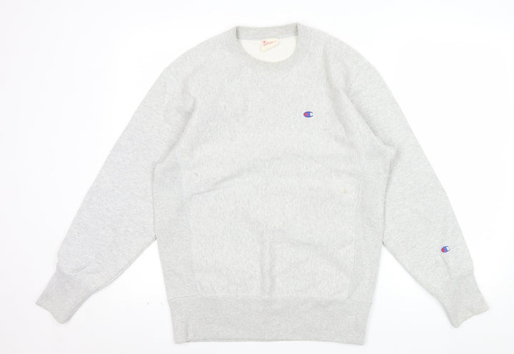 Champion Men's Grey Reverse Weave Crew Neck Sweatshirt Medium