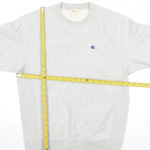 Champion Men's Grey Reverse Weave Crew Neck Sweatshirt Medium