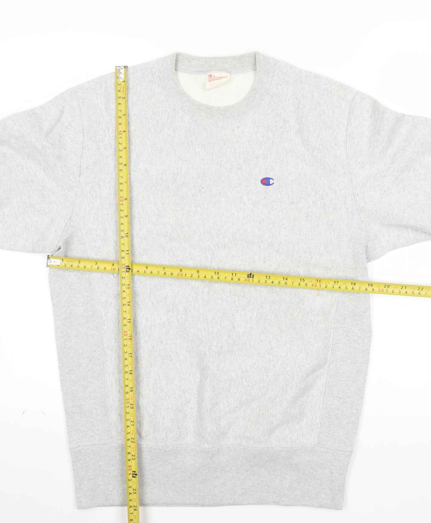 Champion Men's Grey Reverse Weave Crew Neck Sweatshirt Medium
