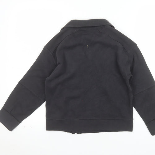 Next Girls Black Biker Jacket 9 Years Cotton Blend Zip Pockets