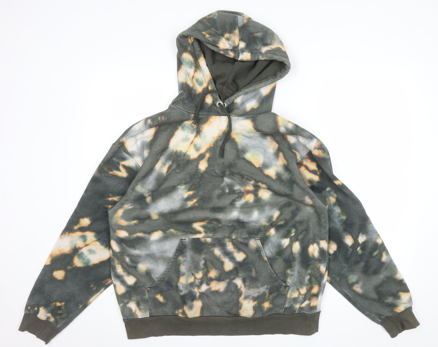 Monki Unisex Multicoloured Tie Dye Pullover Hoodie M Relaxed Fit